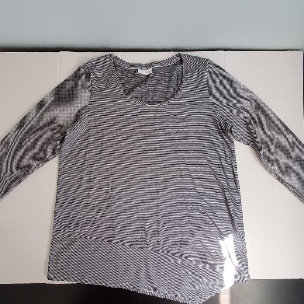 Pure Jill 3/4 Sleeve Stripes Tunic with Artsy Edge
